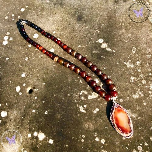 Agate Slice Beaded Necklace